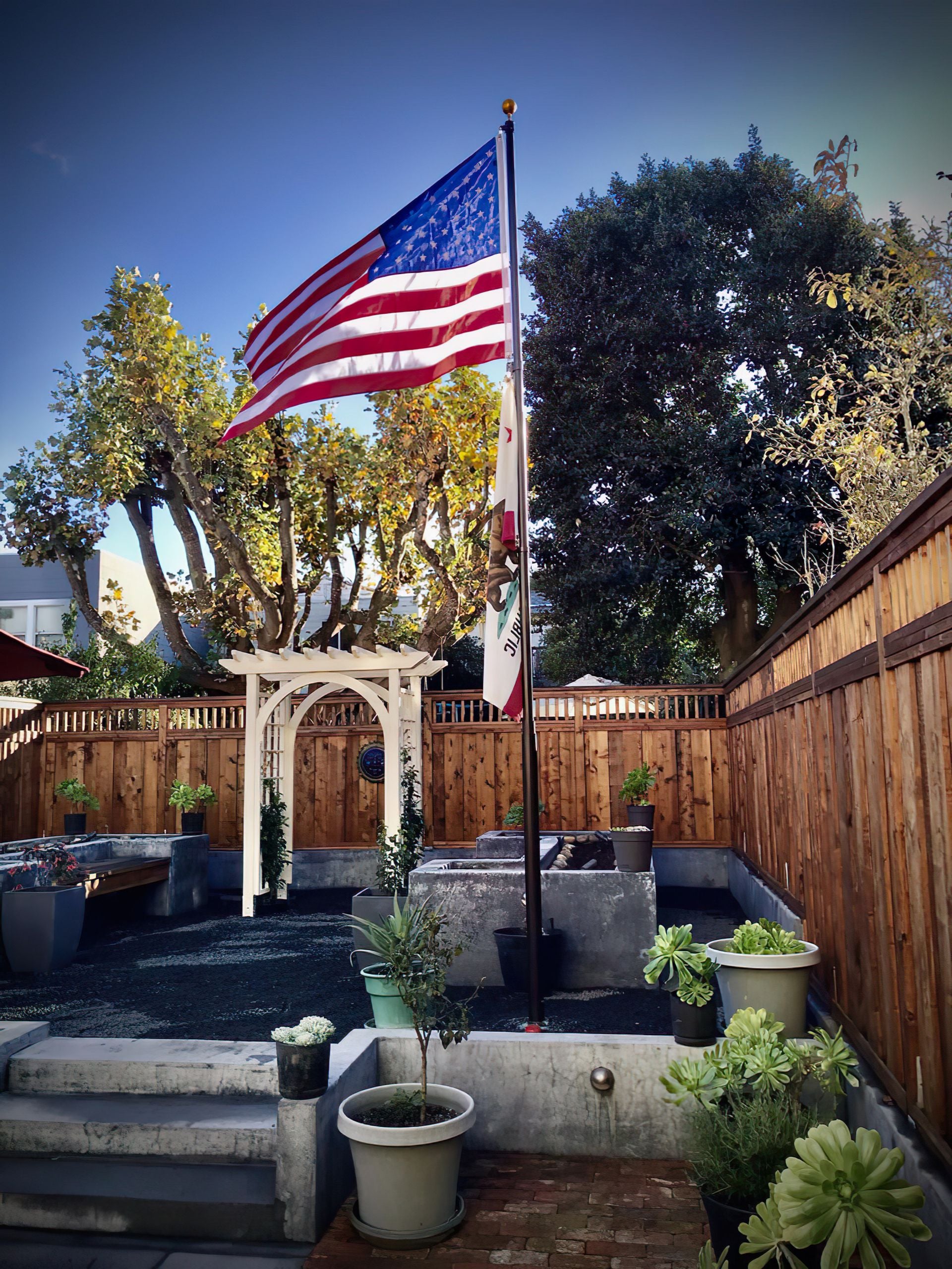 Phoenix flagpole flying at a customer home