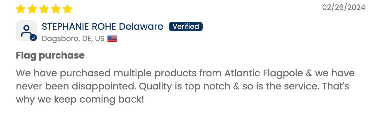 Verified customer review of the Phoenix flagpole