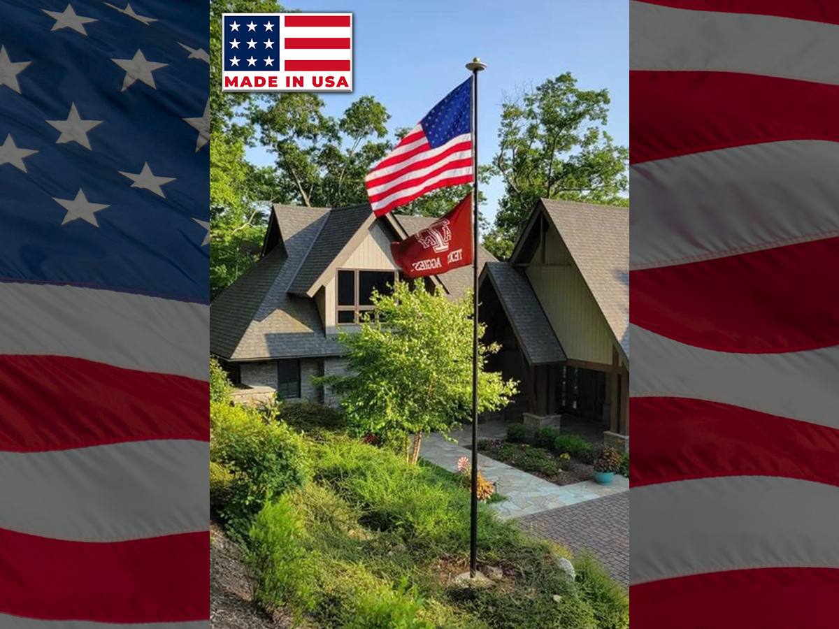 Real Phoenix flagpole installation at a customer home